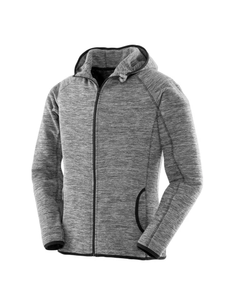 Bluza Z Mikropolaru Fitness Z Pełnym Zamkiem Błyskawicznym szara