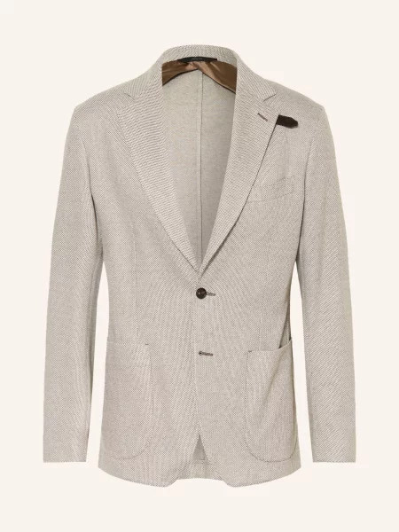 Brioni Sako Z Džersejové Tkaniny Regular Fit krémová / černošedá