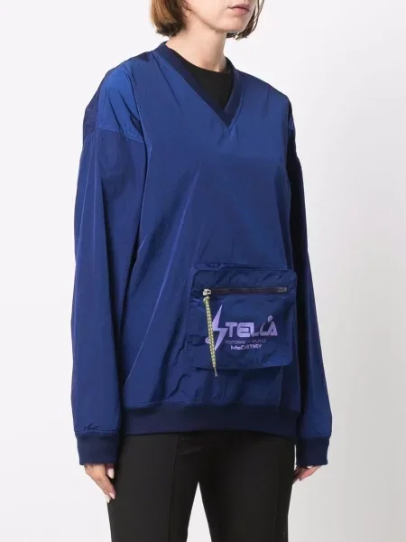 Bluza Stella Mccartney z dekoltem w serek niebieska