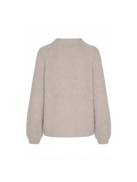 Sweter Btfcph z kaszmiru z okrągłym dekoltem beżowy