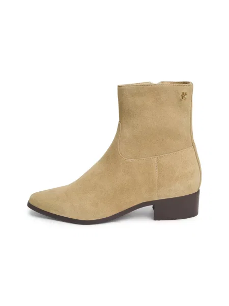 Tommy Hilfiger Členková obuv Suede Ankle Boot W Zip béžová
