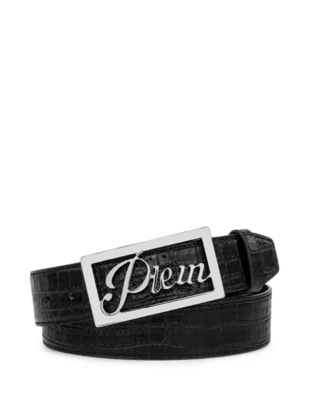 Cu centură curea Philipp Plein din piele negru