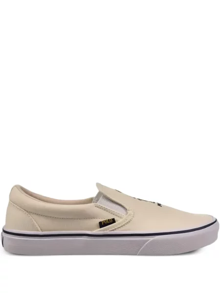 Hímzett slip on szarvasbőr sneaker Polo Ralph Lauren barna