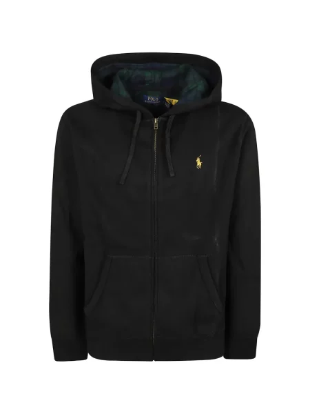 Fleece ριγέ polo Polo Ralph Lauren με αυτόγραφο μαύρο
