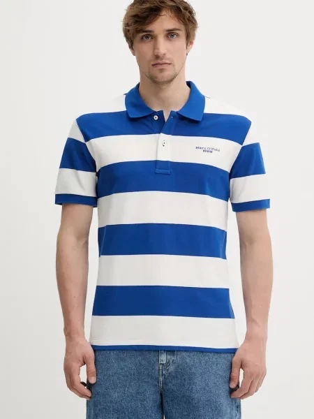 Bombažen polo Marc O'Polo vijolična