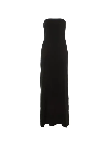 Rochie maxi Paule Ka cu funde fără bretele negru