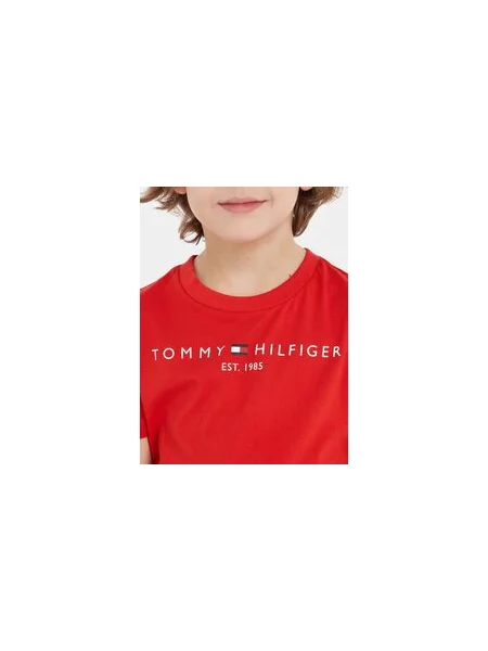 Tommy Hilfiger Marškinėliai Essential S Raudona Regular Fit balta