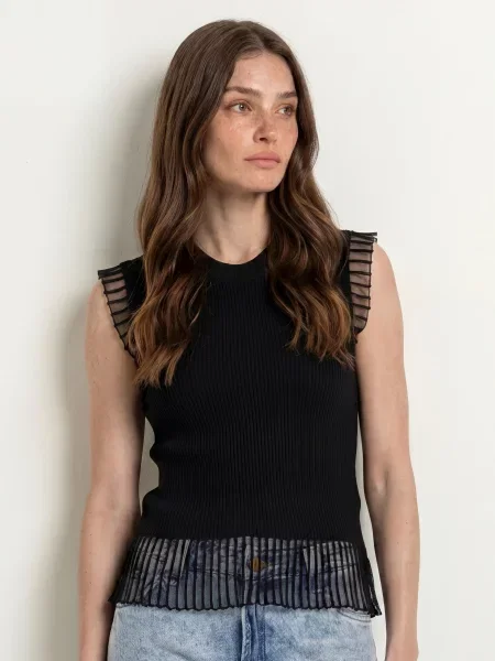 Dzianinowy top Claudie Pierlot czarny