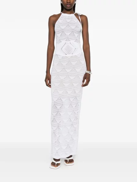 Rochie Just Cavalli cu legături alb