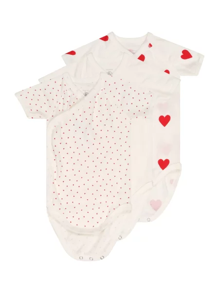 PETIT BATEAU Dupačky/body NAISS červená bílá