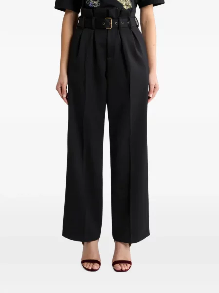 Cu centură pantaloni Etro de lână negru