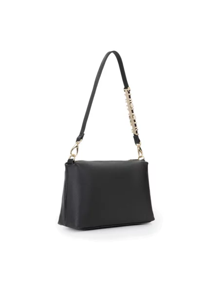 Lniana torebka crossbody Valentino czarna