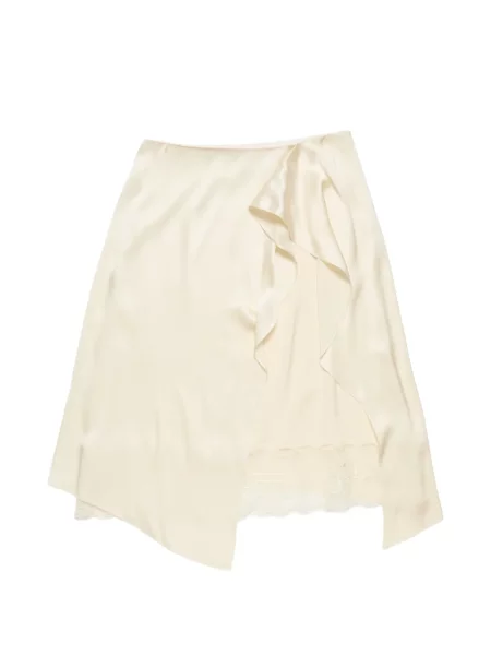 Fustă midi Acne Studios din dantelă drapată