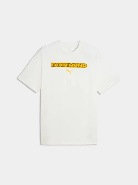 Футболка PUMA Bvb Ftblculture Relaxed Tee комбінований верх білий
