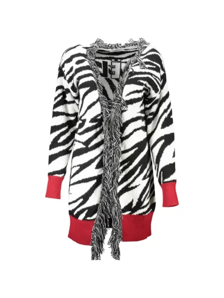 Cardigan Gaelle cu model zebră alb