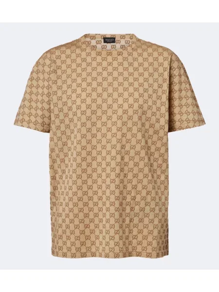 Tricou Gucci din jerseu bej