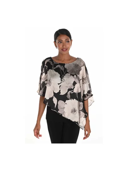 Wielobarwność bluzka Frank Lyman asymetryczna czarna