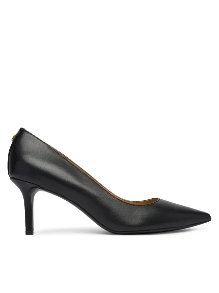 Bőr tűsarkú körömcipő Lauren Ralph Lauren fekete