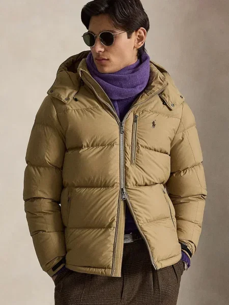 Polo Ralph Lauren geacă cu puf pentru bărbați bej
