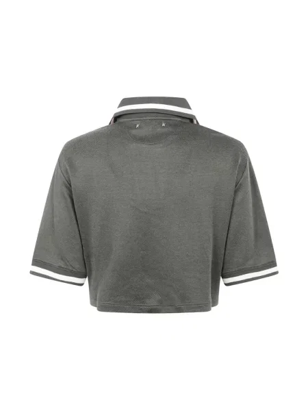 Koszulka polo Golden Goose z kołnierzem zielona