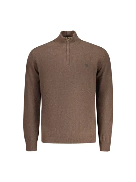 Sweter Timberland z długim rękawem brązowy