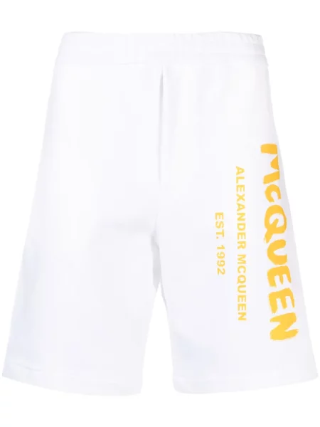 Pantaloni scurți Alexander Mcqueen cu imagine alb