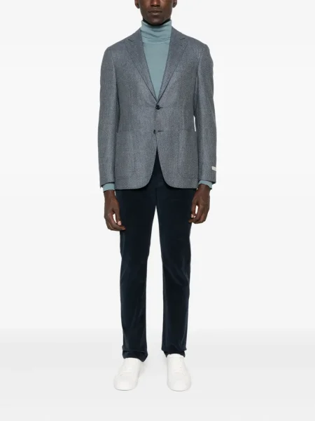 Pantaloni Jacob Cohën de catifea cord albastru