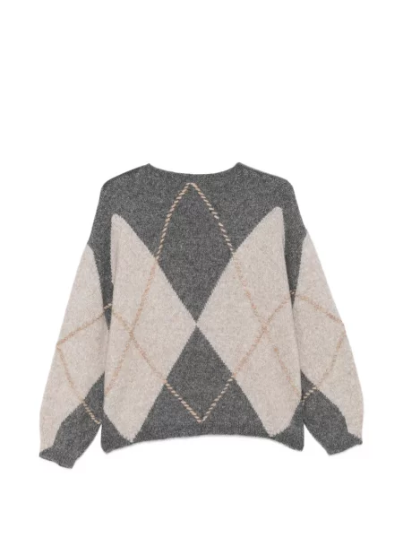 Pulover Luisa Cerano cu model argyle gri