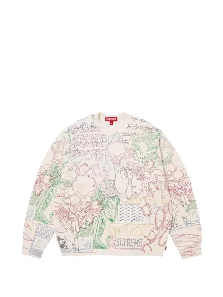 Pulover Supreme alb