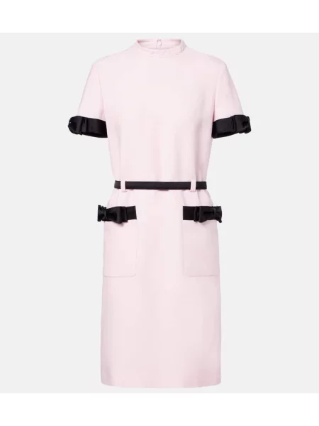 Sukienka Valentino z kokardką z krepy różowa