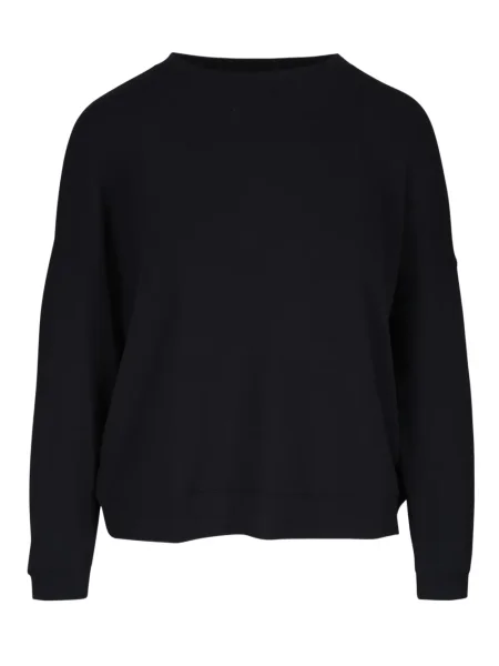 Długa bluza Majestic Filatures z okrągłym dekoltem czarna