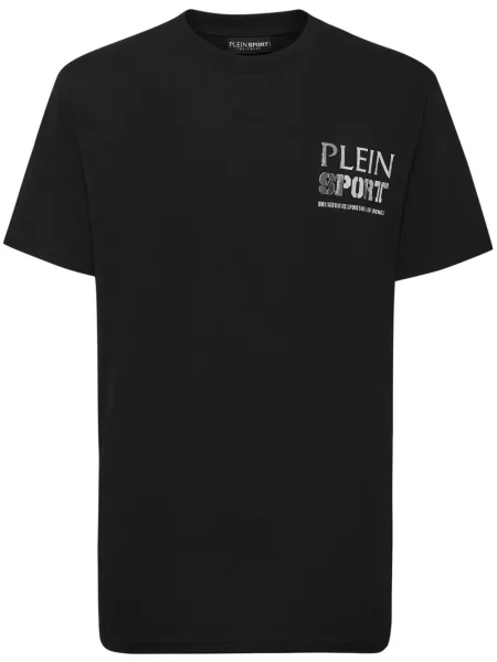 Tricou Plein Sport cu dungi de tigru negru
