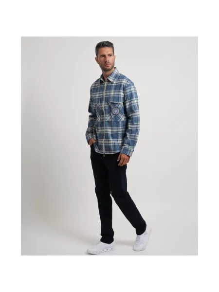 Koszula Armani Exchange w kratę niebieska