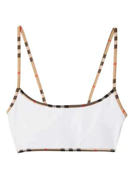 Bikini Burberry în carouri alb
