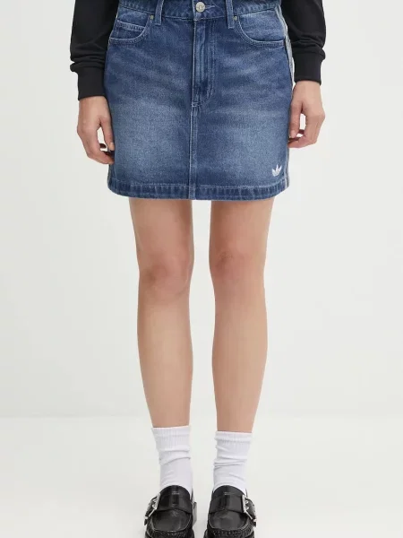 Φούστα adidas Denim Mini Skirt Indigo Denim 36 μπλε