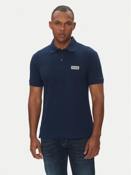 Polo majica Versace Jeans Couture modra