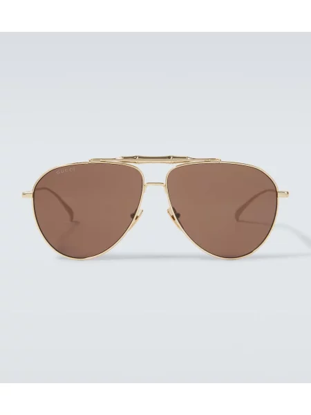 Ochelari de soare Gucci din bambus auriu