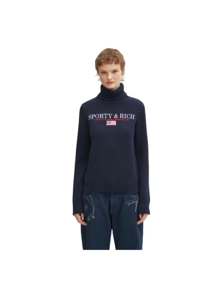 Sporty & Rich sweter S&R Nautical Knitted niebieski