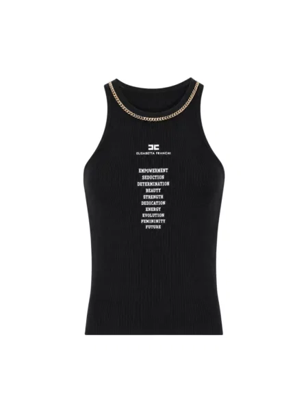 Dzianinowy top Elisabetta Franchi czarny