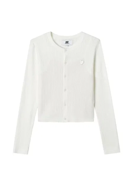 Cardigan Chocoolate tricotate alb