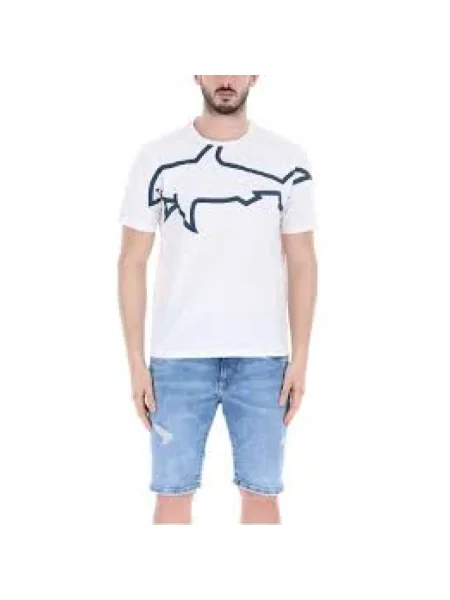 Koszulka Paul & Shark z nadrukiem biała