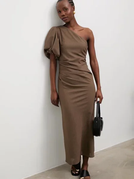 Answear.LAB rochie cu amestec de in verde
