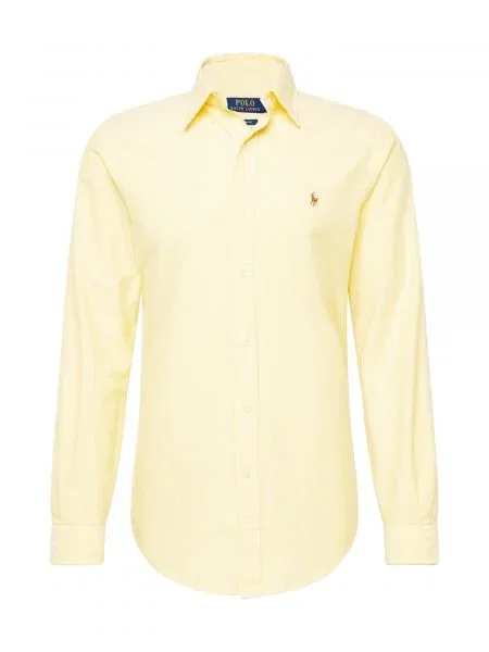 Polo Ralph Lauren Cămașă albastru deschis / maro coniac / galben alb