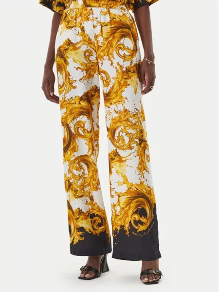 Versace Jeans Couture Szövet nadrág Sötétsárga