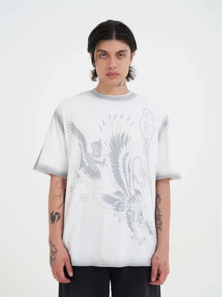 Ed Hardy Tricou gri deschis alb