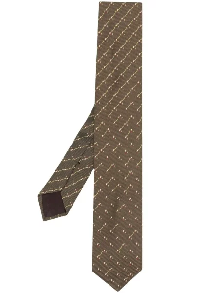 Hedvábná kravata Giorgio Armani Pre-owned s vázáním zelená
