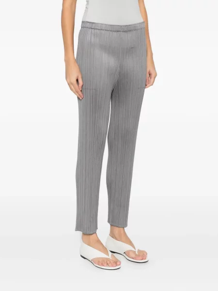 Pantaloni Pleats Please Issey Miyake plisate gri