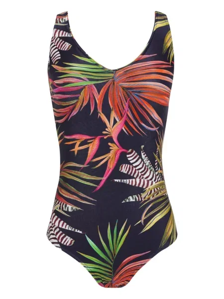 Costum de baie Lygia & Nanny cu imagine cu imprimeu tropical albastru