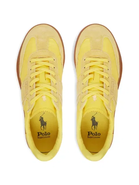 Șapcă Polo Ralph Lauren cu broderie cu șireturi din dantelă galben