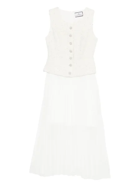 Sukienka bez rękawów Rahil Hesan bez rękawów plisowana garniturowa